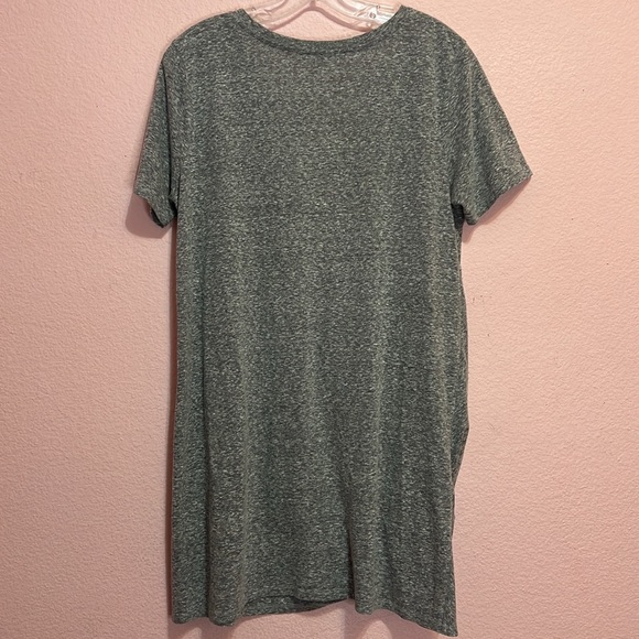 Z Supply Womens T Shirt Dress Gray Heathered Twisted Front V Neck Short Sleeve L - Picture 6 of 8